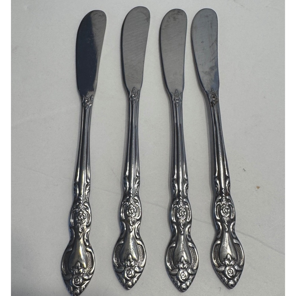 7 Dessert Knife Knives Imperial Stainless Steel Flatware Japan Floral Rose